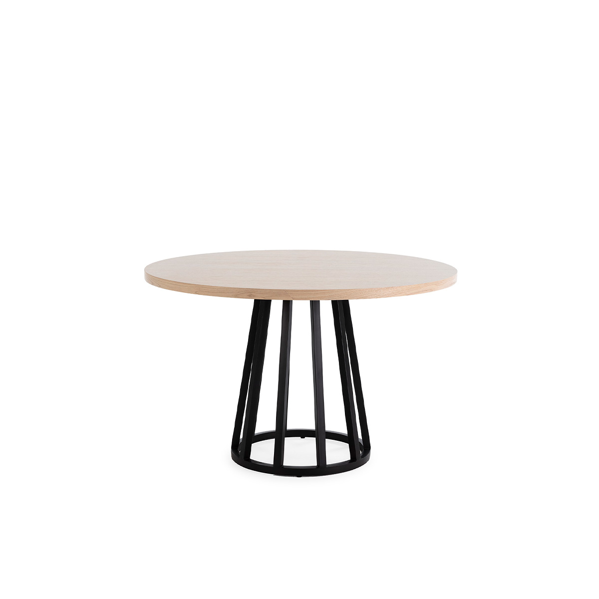 Mesa Comedor 120x120x75 Madera Mindi/Metal Natural/Negro