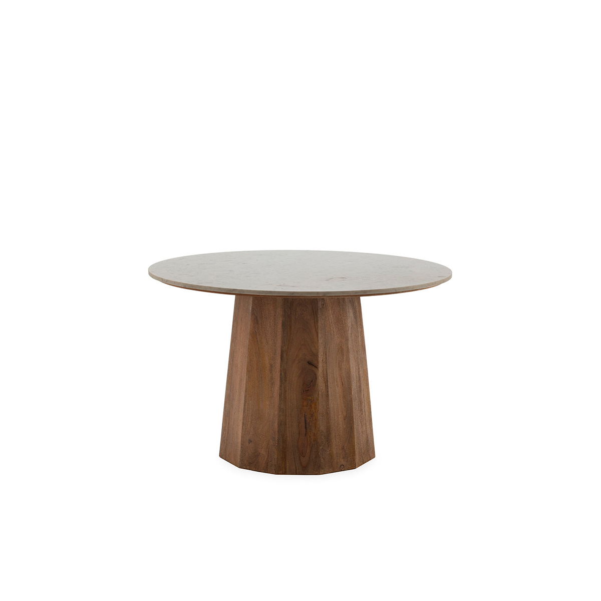Mesa Comedor 120x120x76 Mármol/Madera de Mango