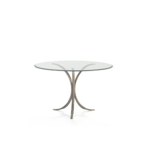 Mesa Comedor 120x120x77 Cristal/Hierro Forjado Dorado