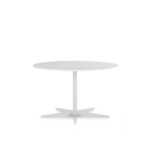 Mesa Comedor 125x125x75 Mármol Blanco/Metal Blanco