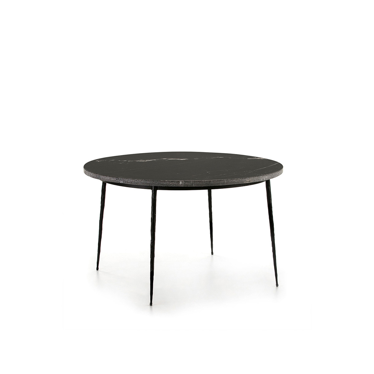 Mesa Comedor 125x125x75 Mármol Negro Mate/Metal Negro
