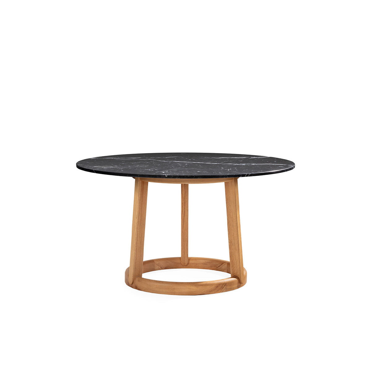 Mesa Comedor 140x140x75 Madera de Roble/Mármol -- Natural/Negro