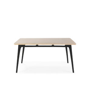 Mesa Comedor 150x80x76 Madera de Cedro Negro/Natural con Pátina Gris