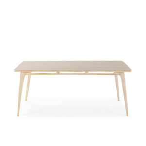 Mesa Comedor 180x90x76 Madera de Cedro Blanco Velado