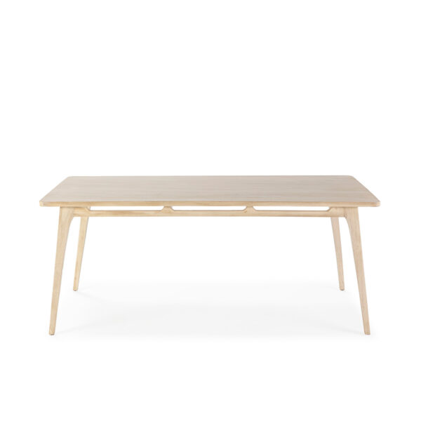 Mesa Comedor 180x90x76 Madera de Cedro Blanco Velado