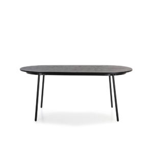 Mesa Comedor 180x90x76 Madera de Fresno/Metal Negro
