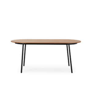 Mesa Comedor 180x90x76 Madera/Metal -- Negro/Natural