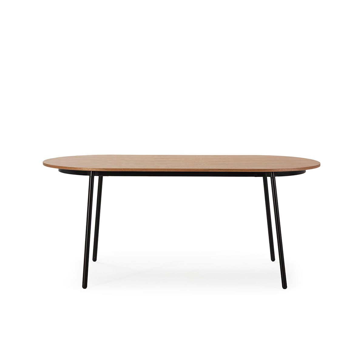 Mesa Comedor 180x90x76 Madera/Metal -- Negro/Natural
