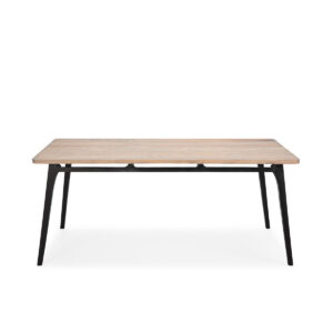 Mesa Comedor 180x90x76 Madera Negro/Natural con Pátina Gris