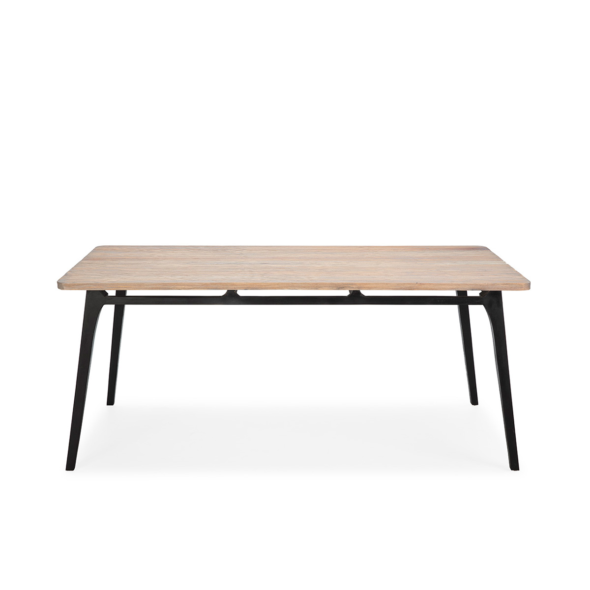 Mesa Comedor 180x90x76 Madera Negro/Natural con Pátina Gris