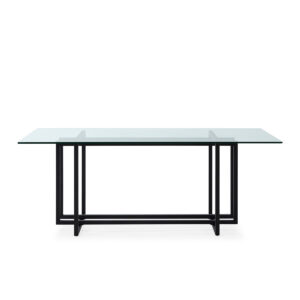 Mesa Comedor 190x100x75 Cristal/Metal -- Transparente/Negro