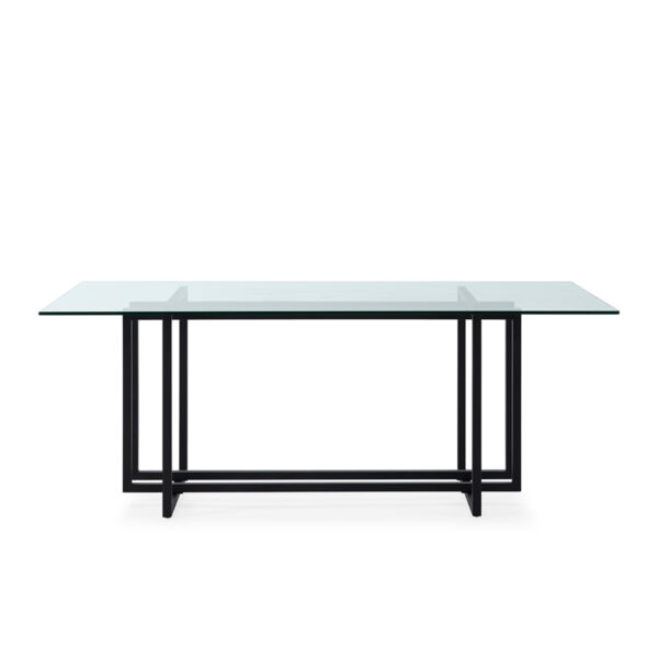 Mesa Comedor 190x100x75 Cristal/Metal -- Transparente/Negro
