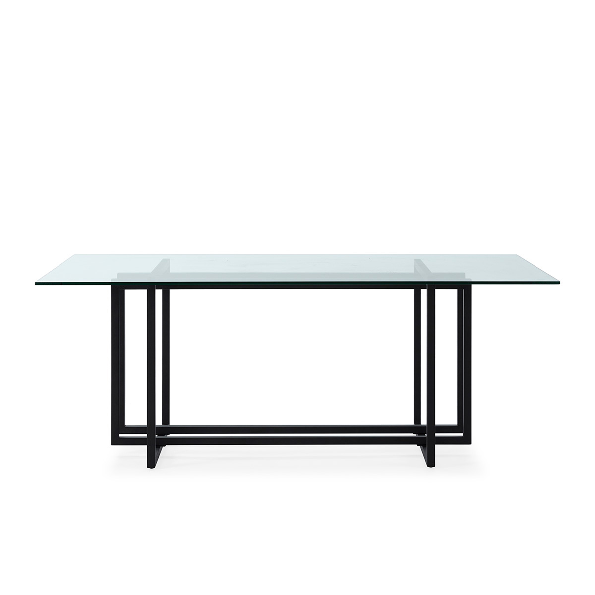 Mesa Comedor 190x100x75 Cristal/Metal -- Transparente/Negro