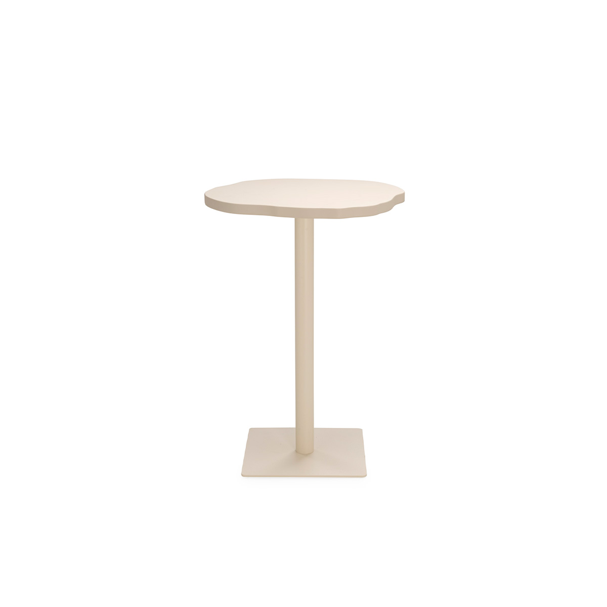 Mesa Comedor 70x70x110 Polvo de Piedra y Resina/Metal -- Topo