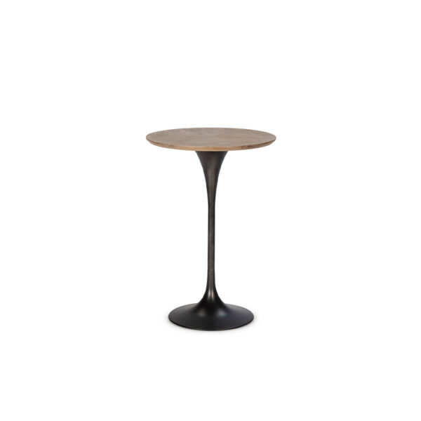 Mesa Comedor 75x75x108 Madera de Olmo/Metal Natural/Negro
