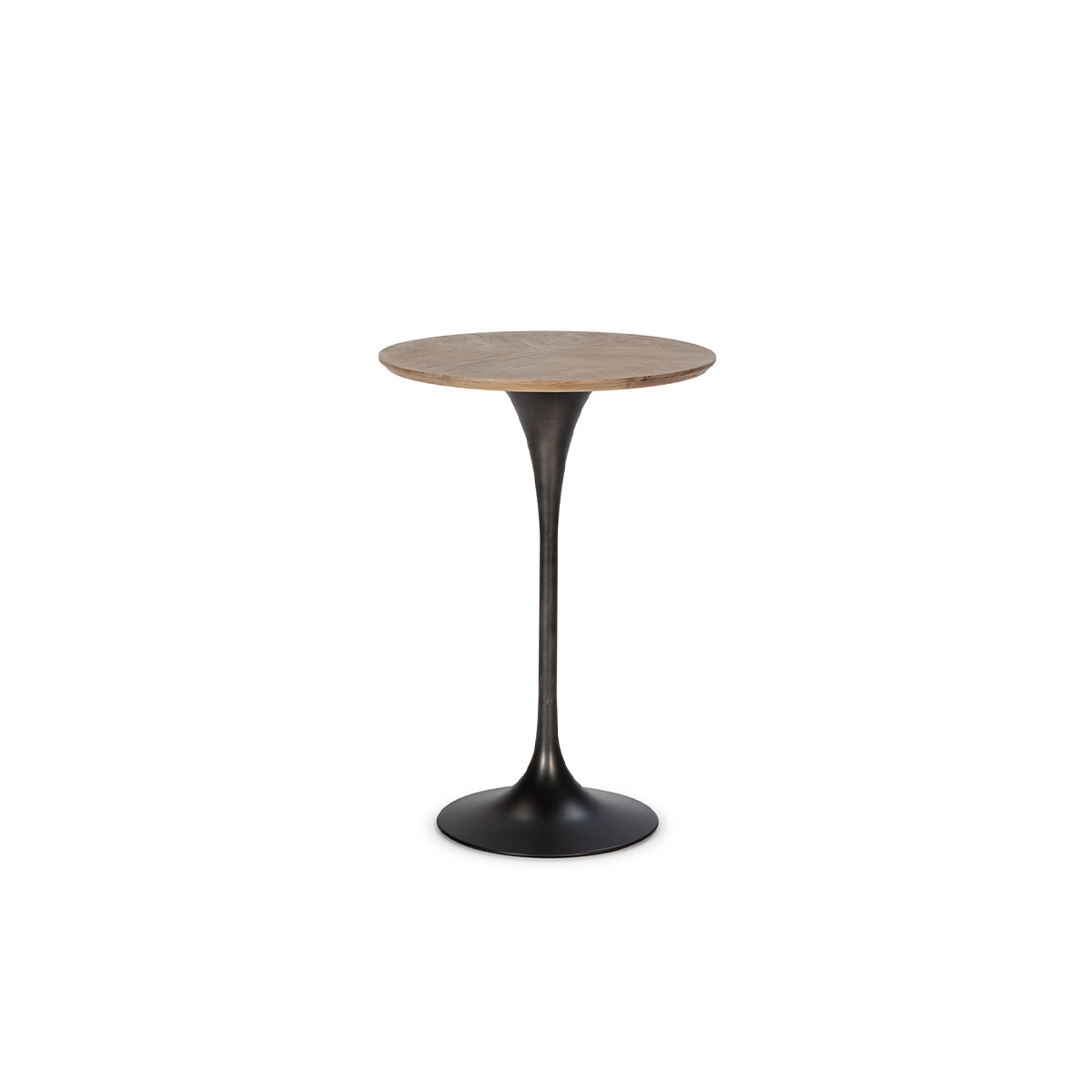 Mesa Comedor 75x75x108 Madera de Olmo/Metal Natural/Negro