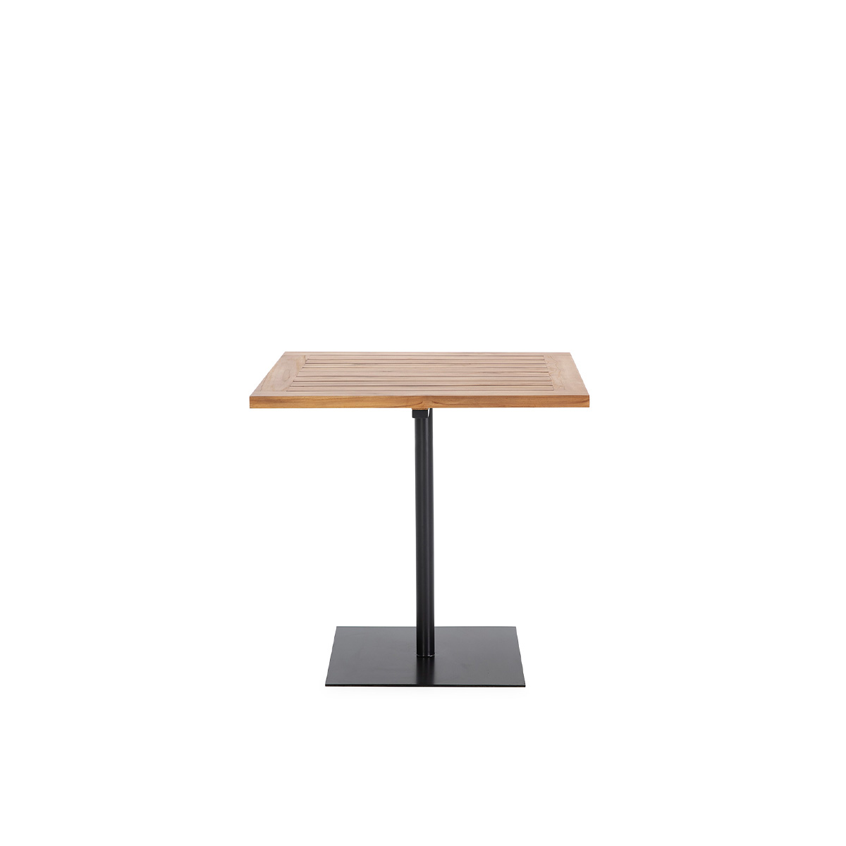 Mesa Comedor 80x80x75 Madera de Teca/Metal Natural/Gris Oscuro