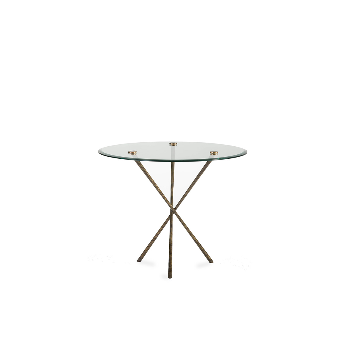 Mesa Comedor 92x92x76 Cristal/Hierro Forjado Dorado