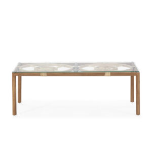 Mesa de Centro 100x50x35 Madera de Teca/Ratán -- Natural