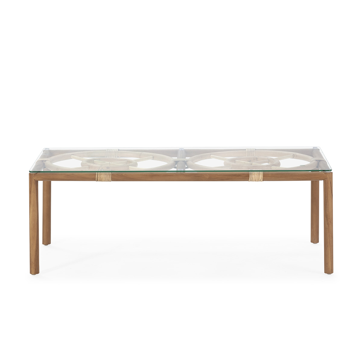 Mesa de Centro 100x50x35 Madera de Teca/Ratán -- Natural