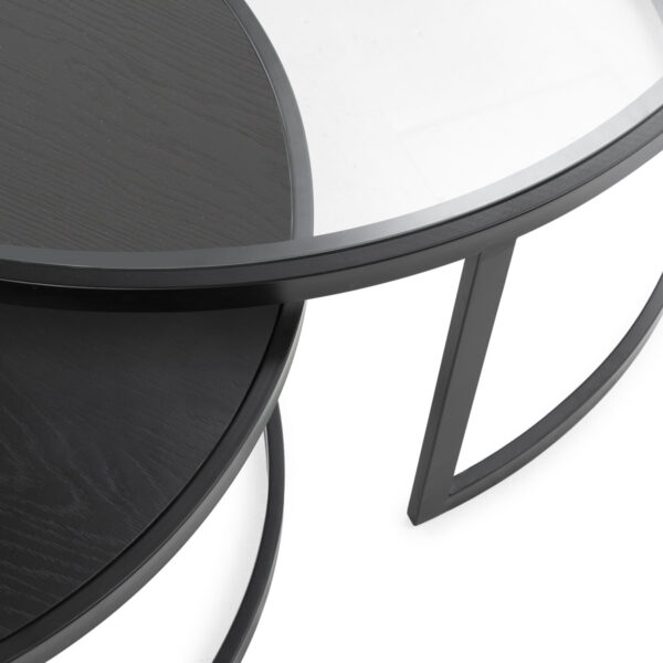 5 Cristal Templado/Madera de Roble/Metal -- Negro