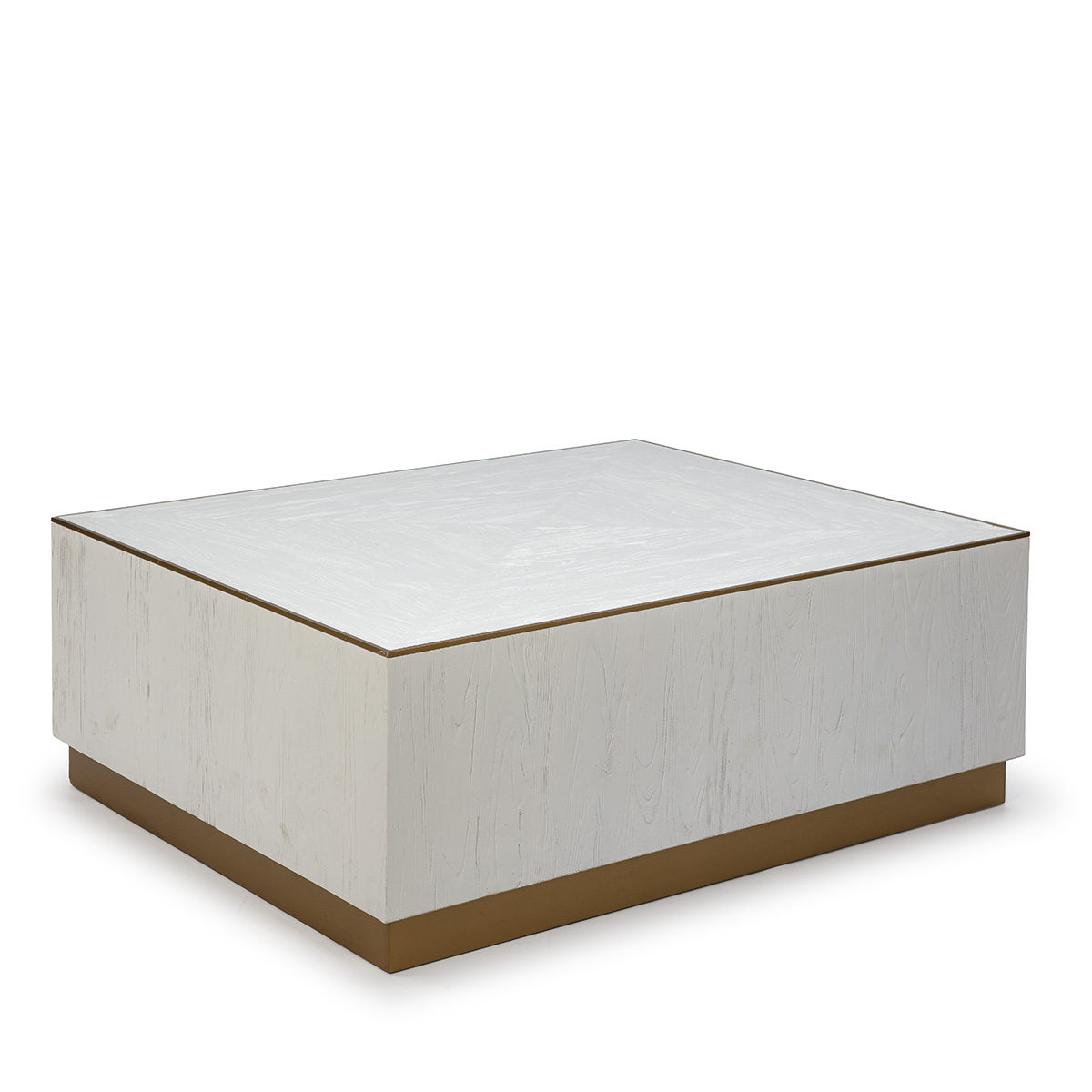 Mesa de Centro 120x100x45 Madera Blanco/Metal Dorado