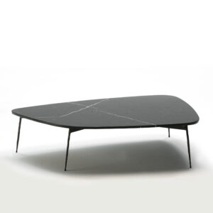 Mesa de Centro 120x85x30 Metal/Mármol Negro Mate