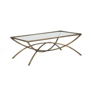 Mesa de Centro 127x71x43 Cristal/Metal -- Dorado Antique