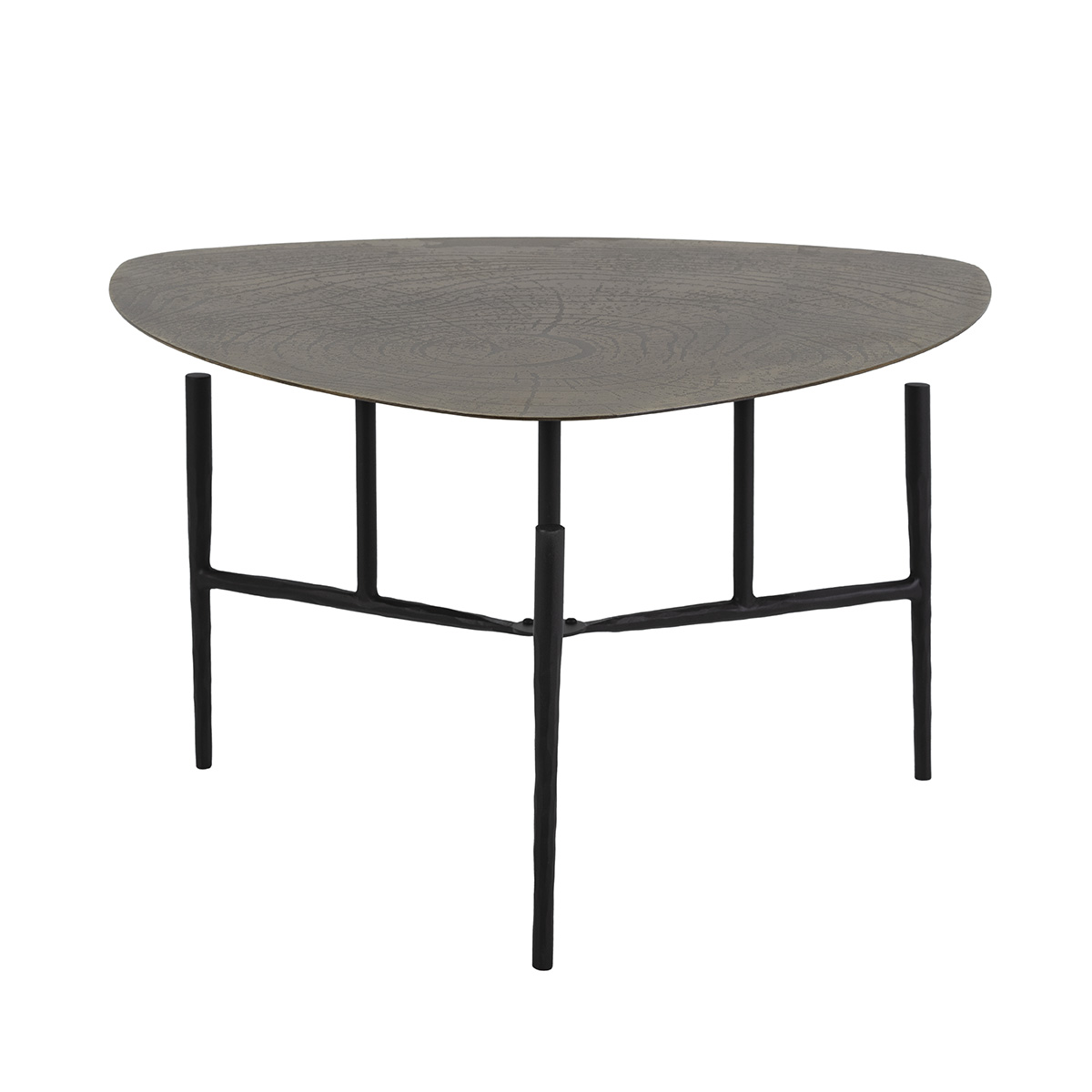 Mesa de Centro 65x65x41 Metal -- Dorado Antique/Negro