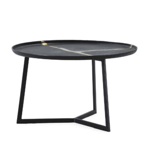 Mesa de Centro 72x72x44 Aluminio/Metal -- Negro/Dorado