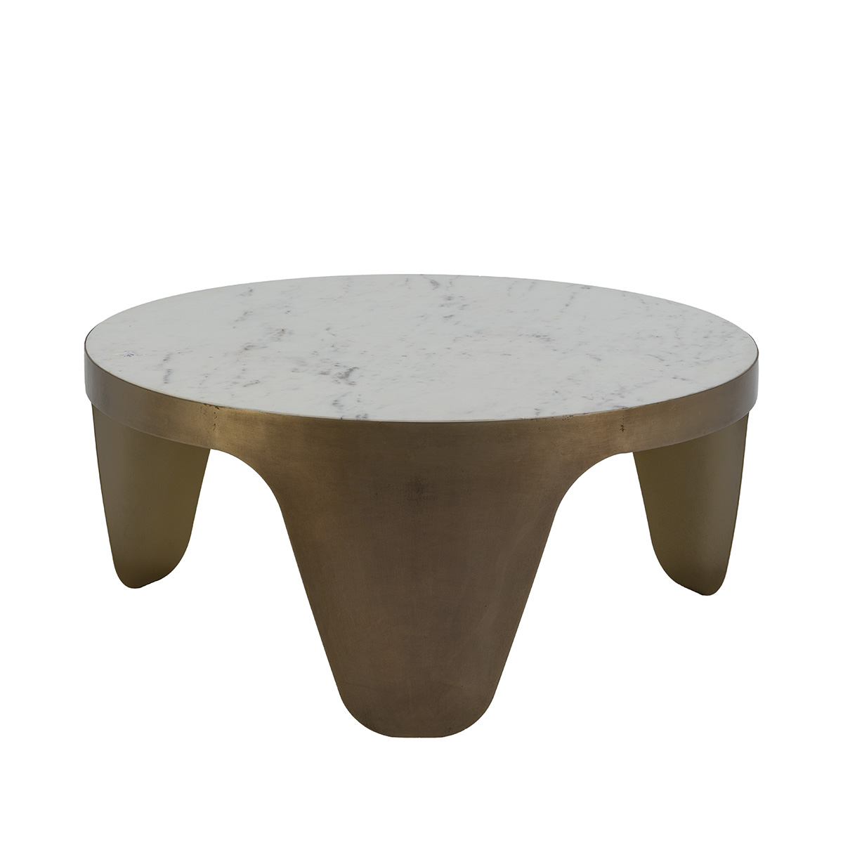 Mesa de Centro 79x79x35 Metal/Mármol -- Dorado/Blanco
