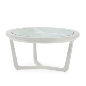 Mesa de Centro 80x80x40 Madera de Cedro -- Blanco