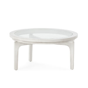 Mesa de Centro 80x80x40 Madera de Cedro/Cristal -- Gris Velado