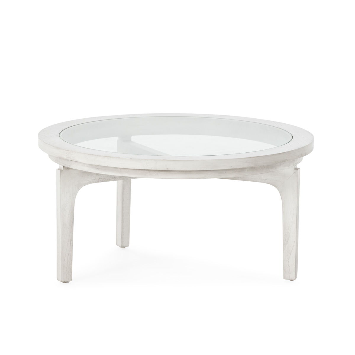 Mesa de Centro 80x80x40 Madera de Cedro/Cristal -- Gris Velado