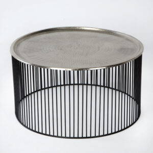 Mesa de Centro 80x80x42 Hierro Negro/Plata