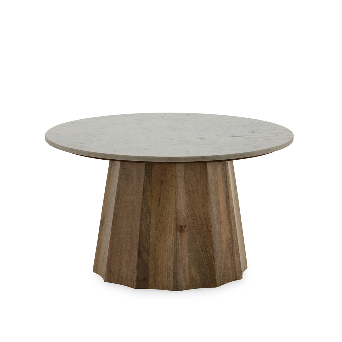 Mesa de Centro 80x80x45 Mármol/Madera de Mango