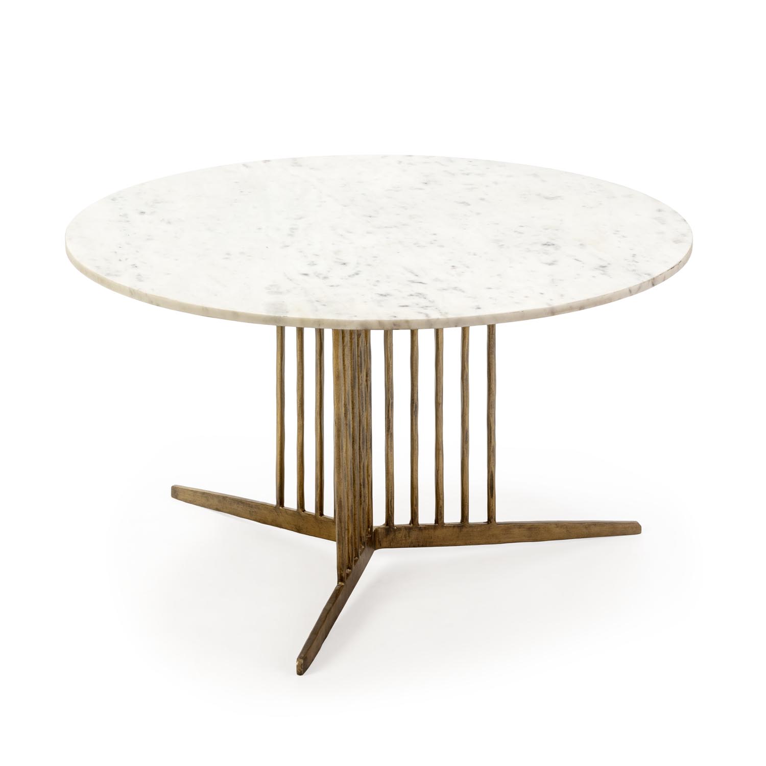 Mesa de Centro 81x81x46 Metal/Mármol Dorado Antique/Blanco
