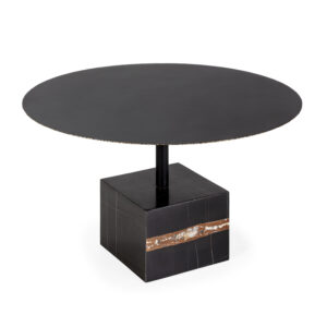 Mesa de Centro 81x81x47 Metal/Mármol Negro/Dorado