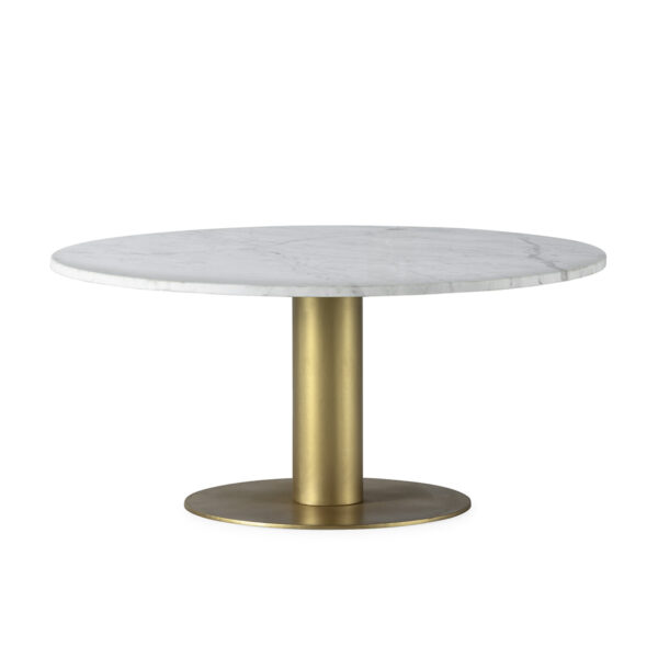 Mesa de Centro 90x90x40 Metal/Mármol -- Dorado/Blanco