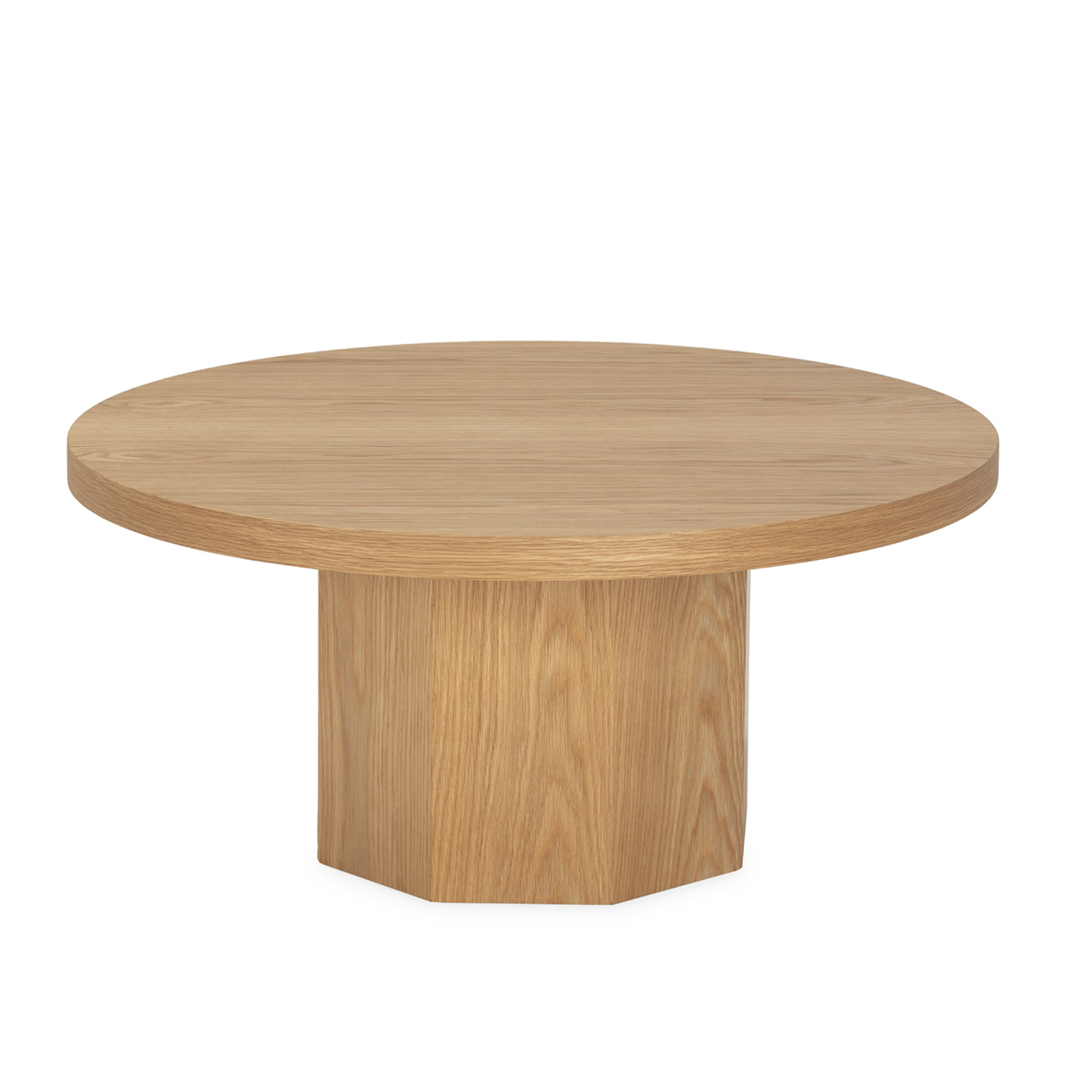 Mesa de Centro 90x90x42 Contrachapado de Roble -- Natural