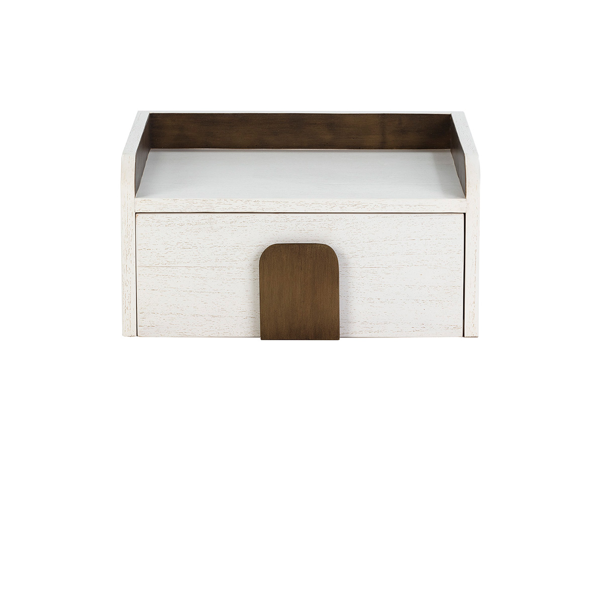 Mesita de Noche 46x41x24 Madera de Cedro Blanco/Dorado