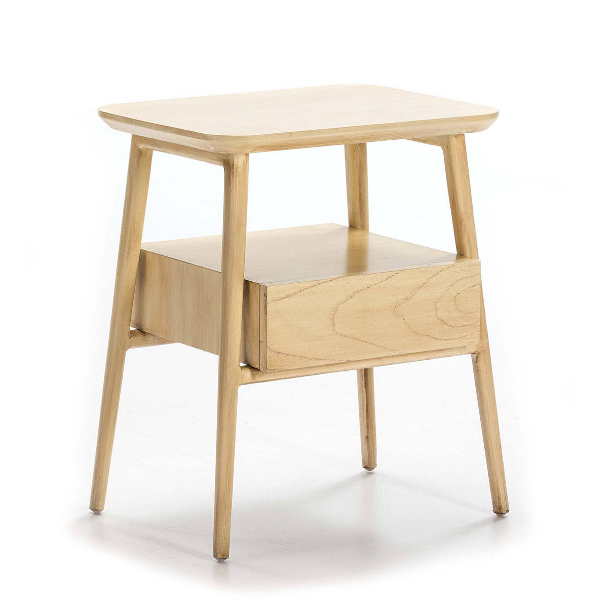 Mesita de Noche 50x38x60 Madera Blanco Velado