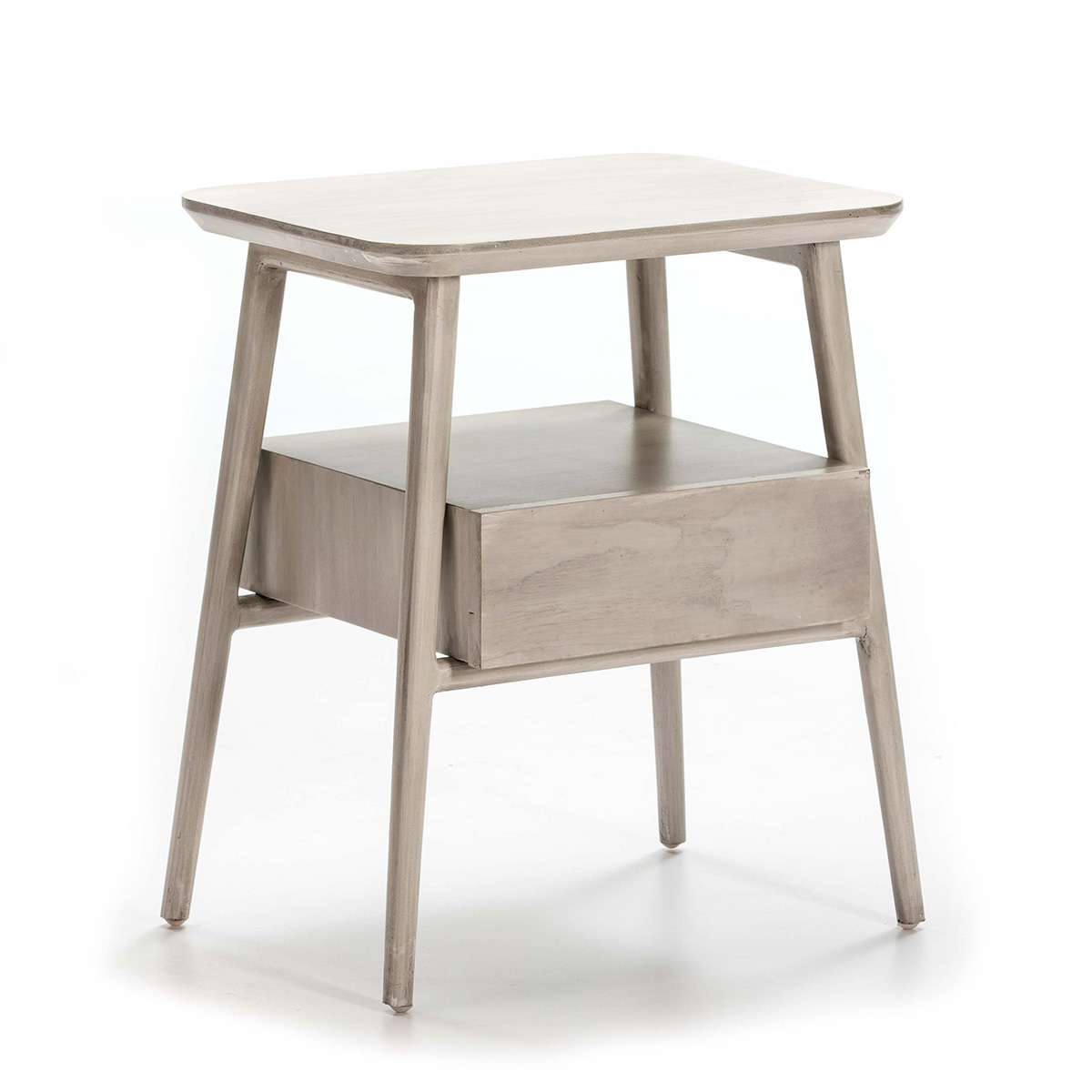 Mesita de Noche 50x38x60 Madera Gris Velado