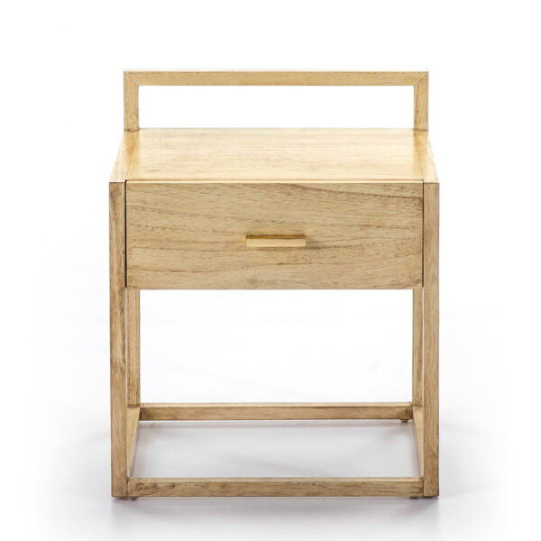 Mesita de Noche 50x40x60 Madera Blanco Velado