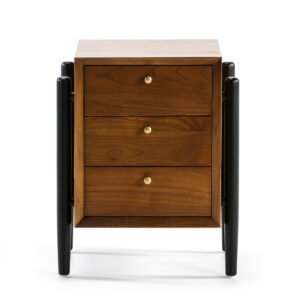 Mesita de Noche 50x40x61 Madera Marrón/Negro