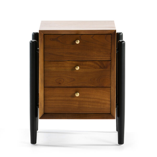 Mesita de Noche 50x40x61 Madera Marrón/Negro