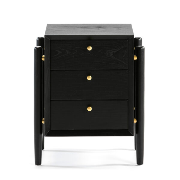 Mesita de Noche 50x40x61 Madera Negro