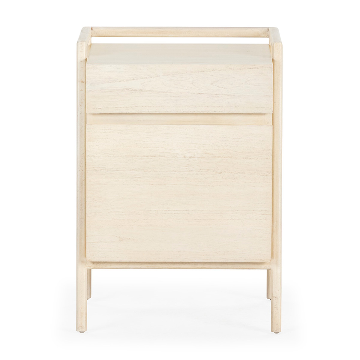 Mesita de Noche 50x40x70 Madera de Cedro -- Blanco Velado