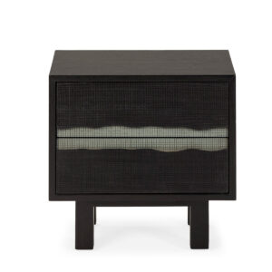 Mesita de Noche 55x40x50 Madera de Cedro -- Negro/Gris
