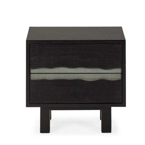 Mesita de Noche 55x40x50 Madera de Cedro -- Negro/Gris